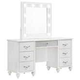Coaster Barzini 7-drawer Vanity Desk with Lighted Mirror White Model 205897